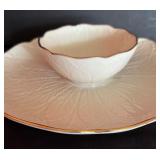 Elegant Retired Lenox Chip (Vegetable, shrimp) & Dip Bowl Gold Trim