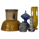 Vintage Haeger Mustard Bowl, Yellow Shownoe Potter Bud Vase, Jack in the Pulpit Vase and More