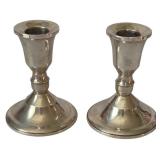 Pair of Vintage Sterling Silver Candle Holders, Weighted