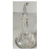 Lovely Crystal and Glass including Decanter, Petit Candle Holders, Bell (Germany), Heart and More