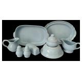 Vintage Pfaltzgraff Blue Platter, Salt & Pepper Shakers, Gravy Boat, Vegetable Bowl and More