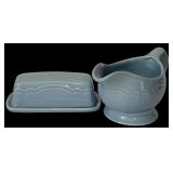 Vintage Pfaltzgraff Blue Platter, Salt & Pepper Shakers, Gravy Boat, Vegetable Bowl and More