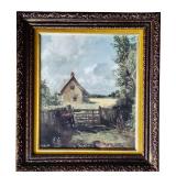 Vintage Framed Print "Cottage in a Cornfield" by John Constable