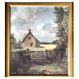 Vintage Framed Print "Cottage in a Cornfield" by John Constable