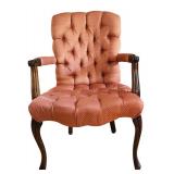 Upholstered Tufted Accent Chair with Wood Frame