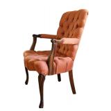 Upholstered Tufted Accent Chair with Wood Frame