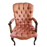 Upholstered Tufted Accent Chair with Wood Frame
