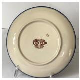 Vintage Boleslawiec Polish Pottery Grapes Cheese Lady with Cobalt Trim