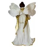 23 Inch Gold and White Porcelain Angel Doll with Wings