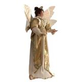 23 Inch Gold and White Porcelain Angel Doll with Wings