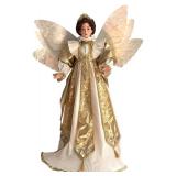 23 Inch Gold and White Porcelain Angel Doll with Wings