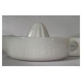 Vintage Kitchen Items including an Fire-King Oven Glass Bowl, Pair of Jeannette Shell Nesting Mixing Bowls and More