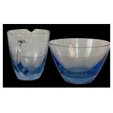 Glass Eye Studio Hand-Blown Art Glass Bowl with Creamer and Sugar Set