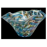 Glass Eye Studio Hand-Blown Art Glass Bowl with Creamer and Sugar Set