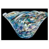 Glass Eye Studio Hand-Blown Art Glass Bowl with Creamer and Sugar Set