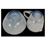 Glass Eye Studio Hand-Blown Art Glass Bowl with Creamer and Sugar Set