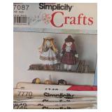 Large Variety of Doll and Craft Sewing Patterns