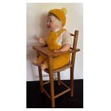 Vintage German Character Doll with Chair
