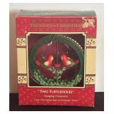 Variety of Enesco Christmas Ornaments including Jingle Bell Rock, Merry Mailman, Coffee Break, Two Turtledoves and More!