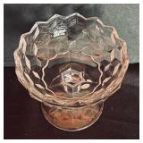 Fostoria Colony Swirl Pedestal Plate, Fostoria American Cubist Compote, Fostoria Century Compote and Imperial Candlewick Compote