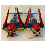 Vintage Hubley Manufacturing Co / Hubley Kiddie Toy Diecast Airplanes Representing WWII Era Fighter or Bomber Planes