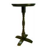 Green Hand Painted Round Wooden Stool / Pedestal Stand