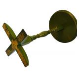 Green Hand Painted Round Wooden Stool / Pedestal Stand