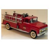 Vintage Tonka Pressed Steel Fire Truck, a Pumper Model Features a Ladder, Hose Reel and Siren Light