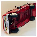 Vintage Tonka Pressed Steel Fire Truck, a Pumper Model Features a Ladder, Hose Reel and Siren Light