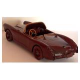 Vintage Mahogony Wooden Car Model 1957 Corvette Convertible