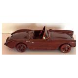 Vintage Mahogony Wooden Car Model 1957 Corvette Convertible