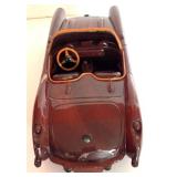 Vintage Mahogony Wooden Car Model 1957 Corvette Convertible