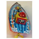 Vintage 1996 Schylling Mars Explorer Tin Toy Wind-Up Speedboat Boxed Robot Out Space