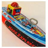 Vintage 1996 Schylling Mars Explorer Tin Toy Wind-Up Speedboat Boxed Robot Out Space