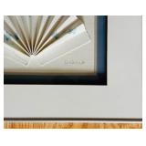 Wall Art Shadow Box with Blue Flower Fan by D Wada 1986