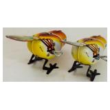 Two Wind-Up Clockwork Sparrows (MS568 Collectors) and 1950