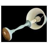 Vintage Blue Tole Lamp with White Flowers / Pair of White Angels Wall Hanging