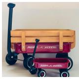 Large Radio Flyer All-Terrain Steel & Wood Wagon and Small Metal Wagon