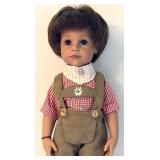 Vintage Pflegehinweise GOTZ "Bavarian Boy "Peter" Doll Johann with Suspenders and Leden Hosen from Germany