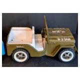 Blue Tonka and Green Army Jeeps