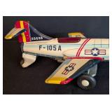 Vintage Japanese Tin Air Force Toy Plane