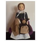 "Sarah Morton" Silhouette  Spindle Collection Doll from Silhouette Farm Made and Signed by Mary C. Michaud