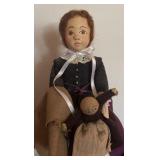 "Sarah Morton" Silhouette  Spindle Collection Doll from Silhouette Farm Made and Signed by Mary C. Michaud