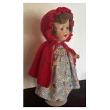 Simply Adorable 11" Doll with Dress and Knit Red Cape