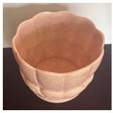 Vintage Red Wing Pottery Pink Speckled Leaf Pattern with Scalloped Edge Planter / Vase