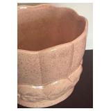 Vintage Red Wing Pottery Pink Speckled Leaf Pattern with Scalloped Edge Planter / Vase