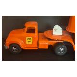 Vintage Tonka Hi-Way Tractor Trailer Lowboy with Steam Shovel