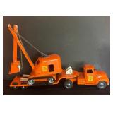 Vintage Tonka Hi-Way Tractor Trailer Lowboy with Steam Shovel