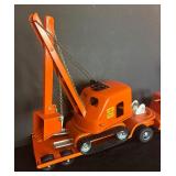 Vintage Tonka Hi-Way Tractor Trailer Lowboy with Steam Shovel