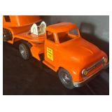 Vintage Tonka Hi-Way Tractor Trailer Lowboy with Steam Shovel